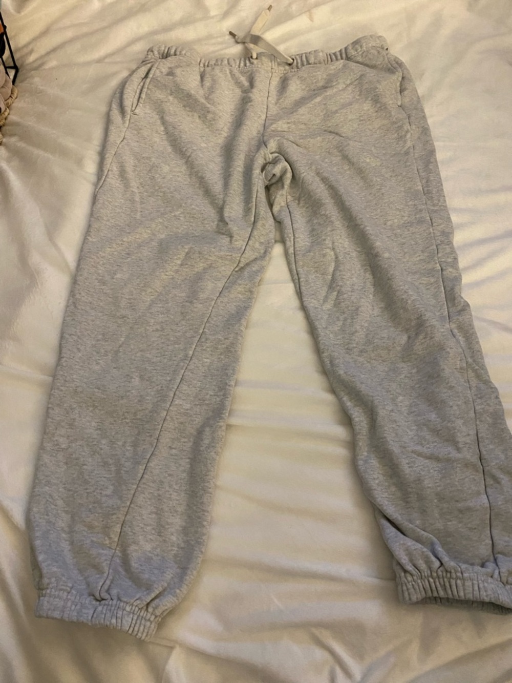 Women's Light Gray Elastic Cuff Jogger Pants